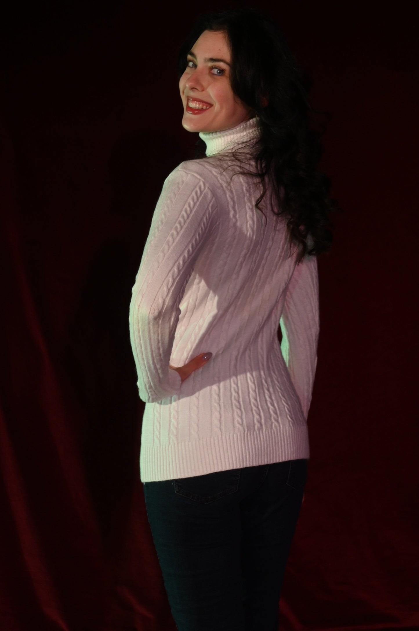 Pullover - Weißer Rollkragen - W155
