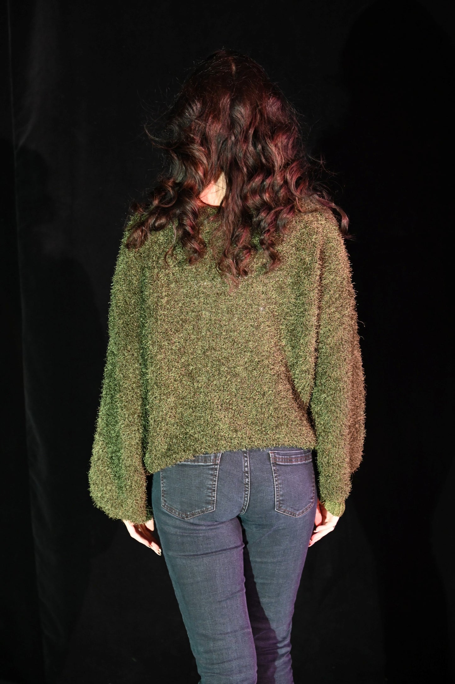 Pullover - Grüner Fransenpulli - W159