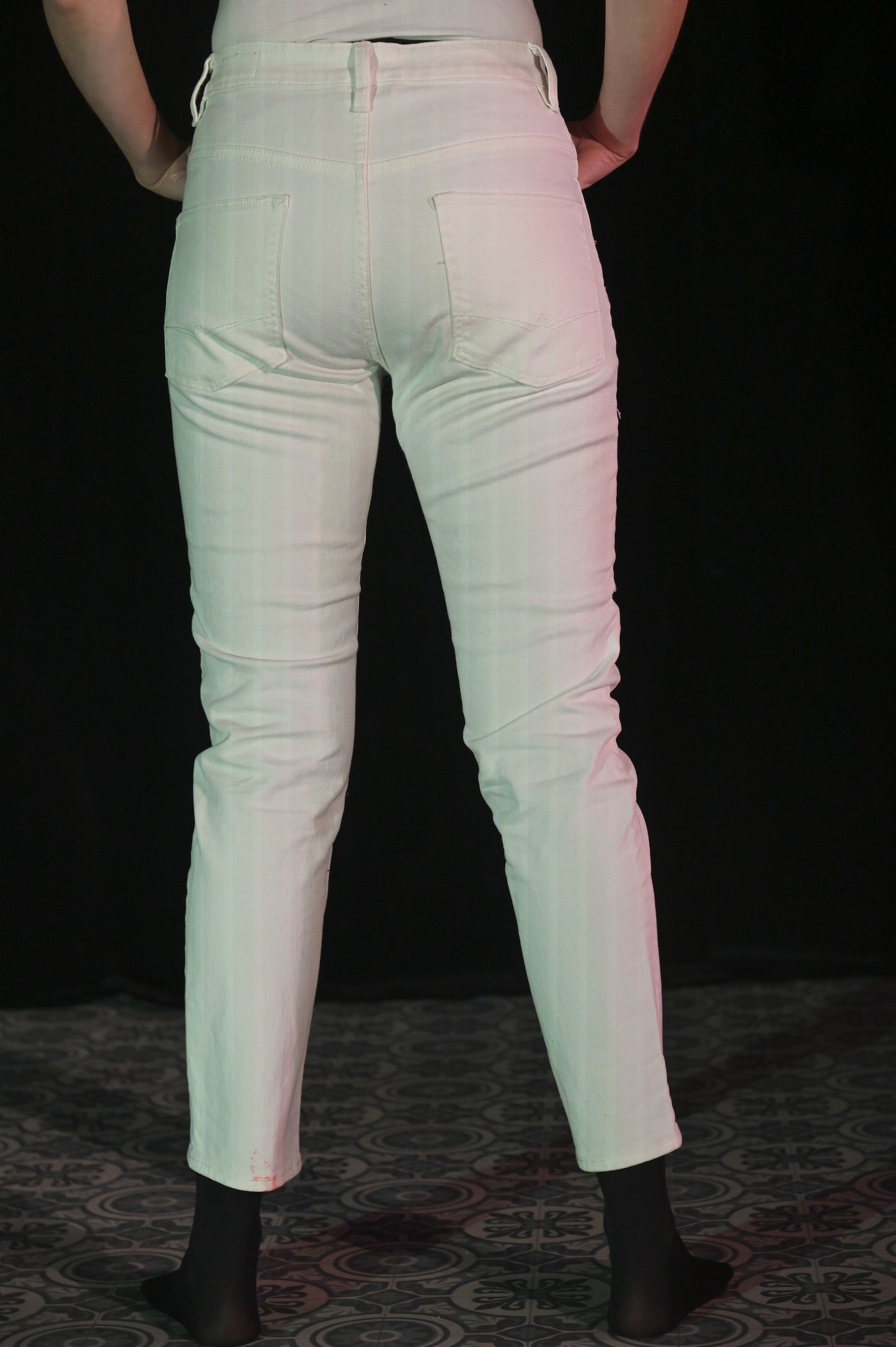 Hose - Weiße Highwaist-Jeans - W259