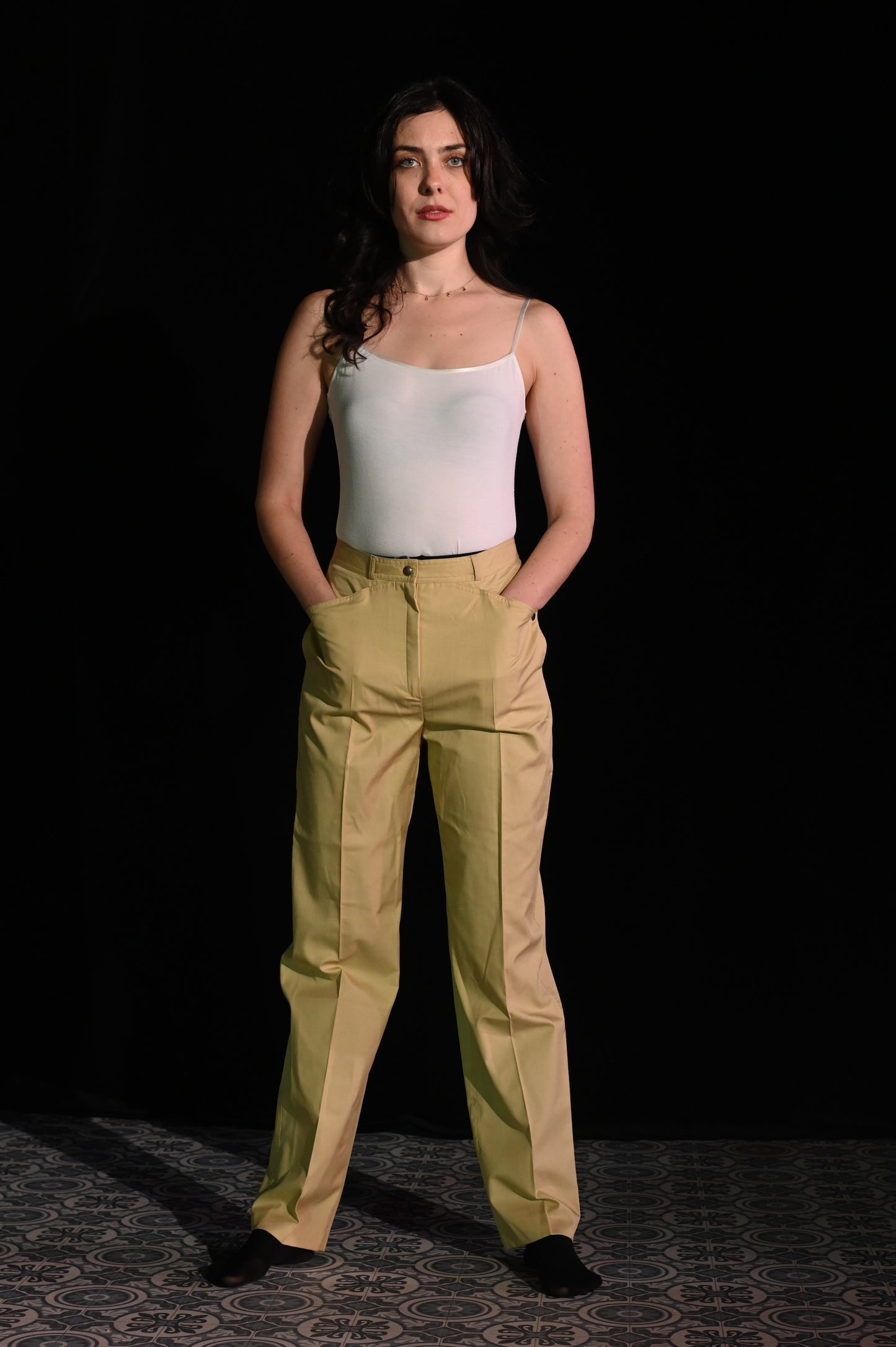 Hose - Büfelfaltenhose beige - W278