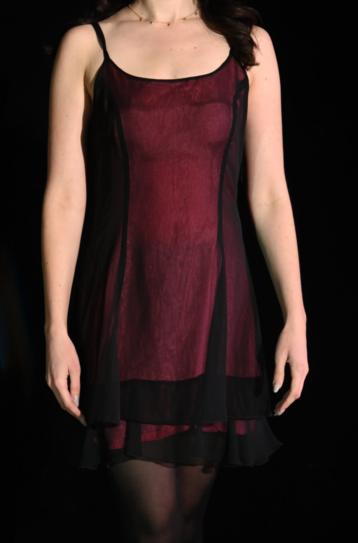 Kleid - Transparentes Mini mit Unterkleid - W282