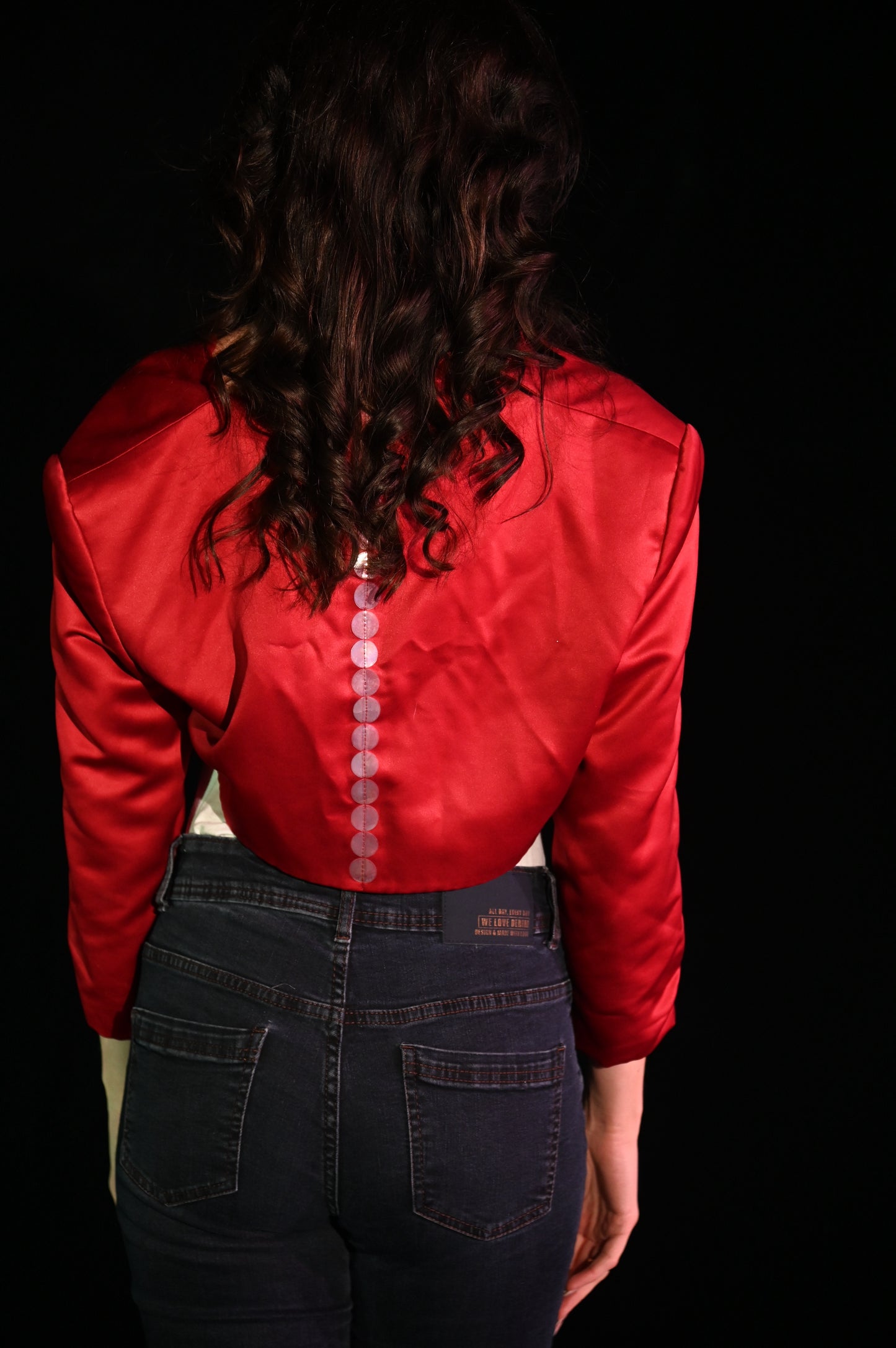 Jacke - Bolero Roter Satin - W187