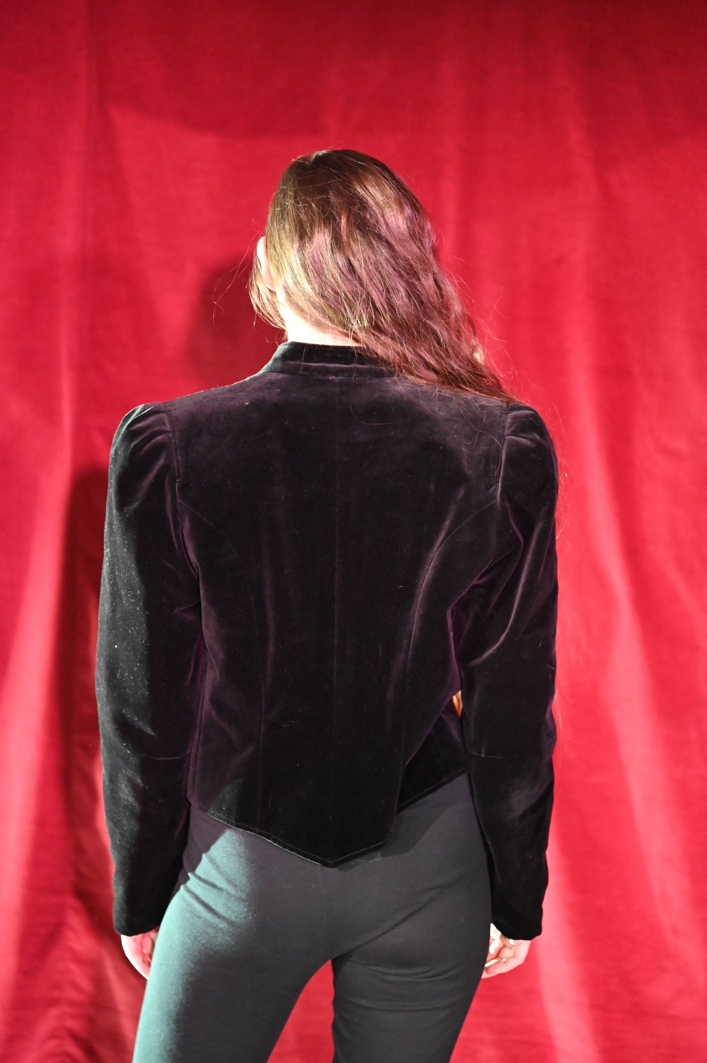 Jacke - Samtjacke mit Schulterpolstern - W190