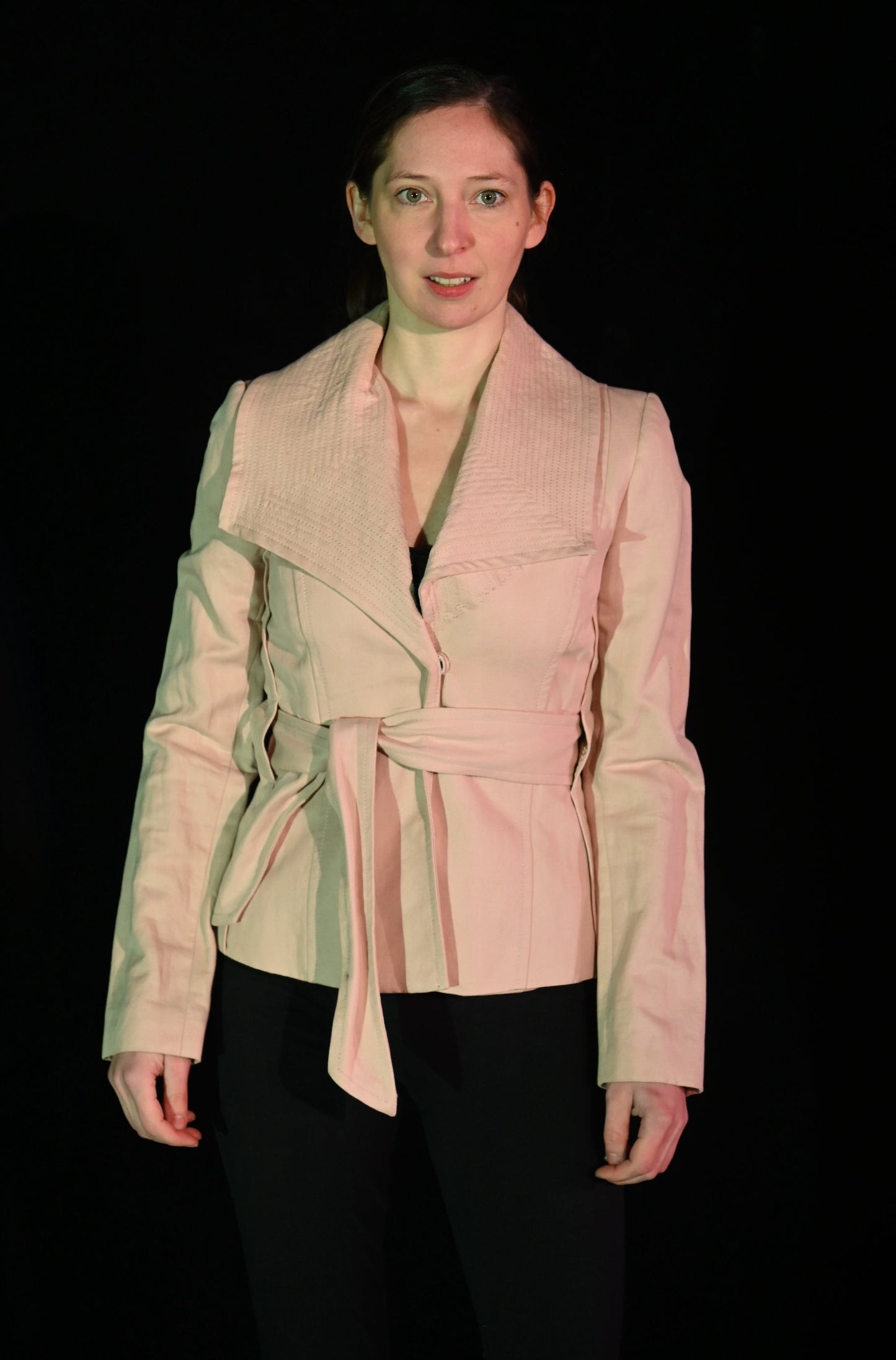 Jacke - Rosa Jacke mit Kragen - W197