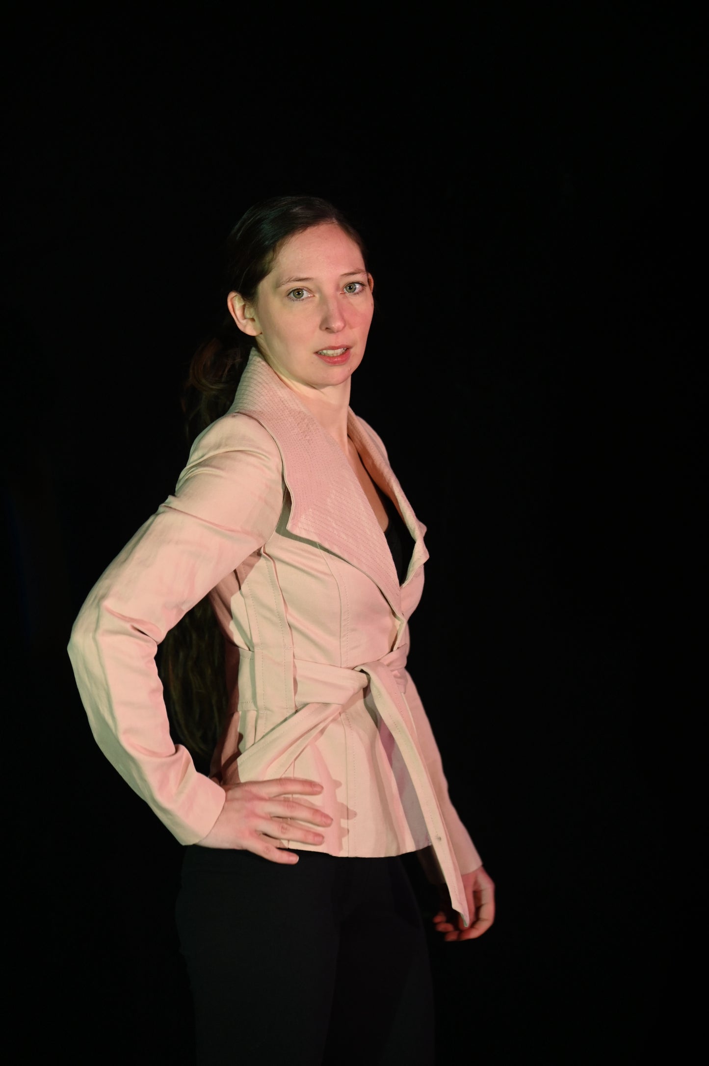 Jacke - Rosa Jacke mit Kragen - W197
