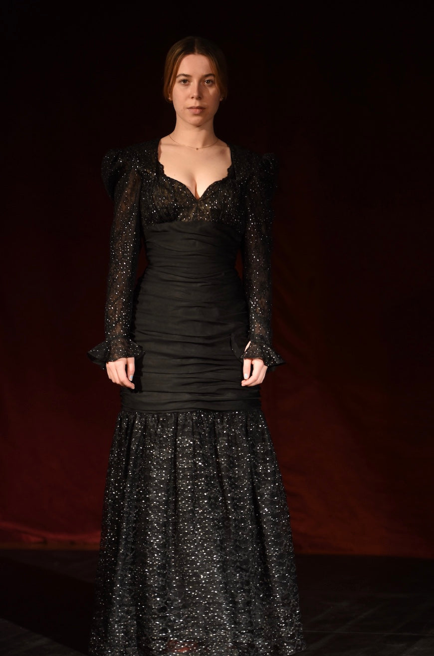 Kleid - Schwarzes Abendkleid - W006
