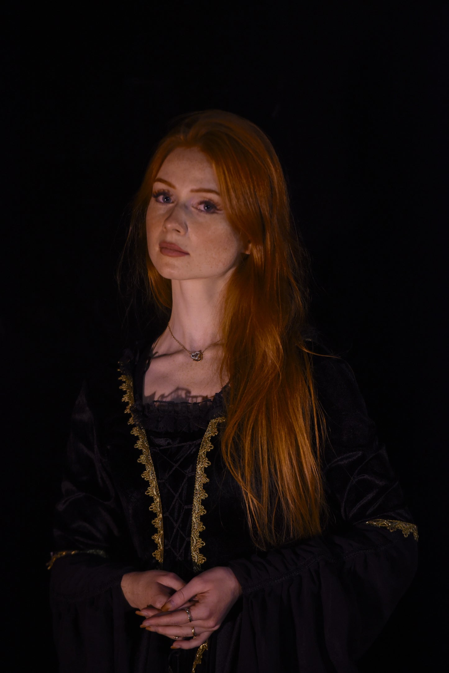Kleid - Schwarzes Mittelalterkleid - W014