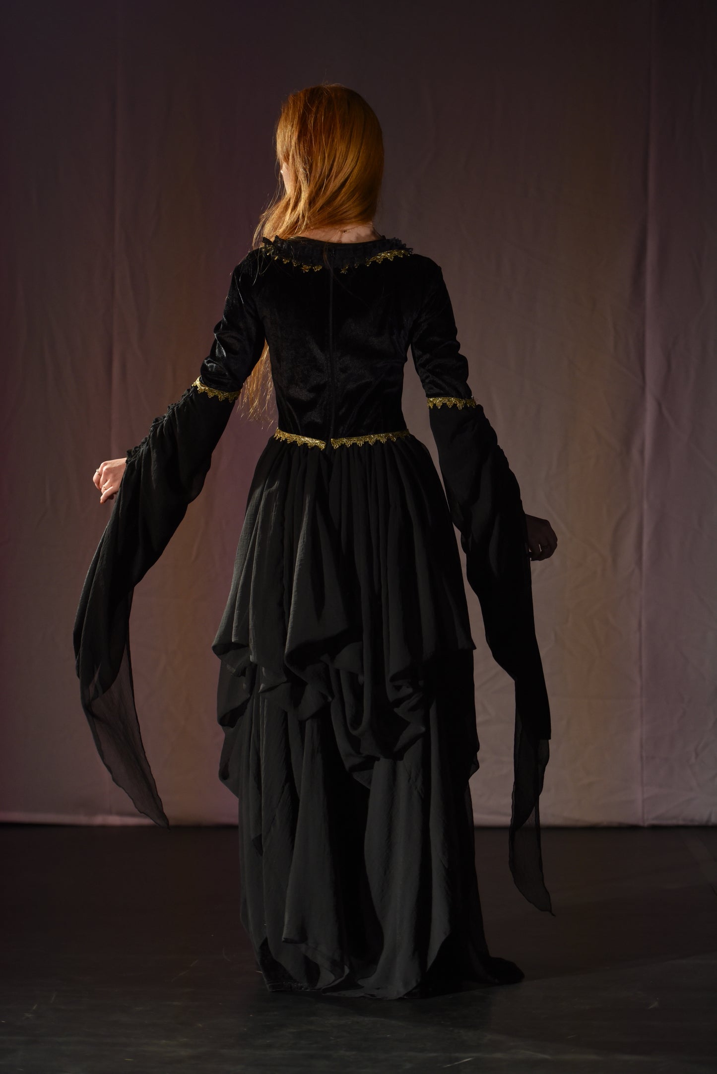 Kleid - Schwarzes Mittelalterkleid - W014