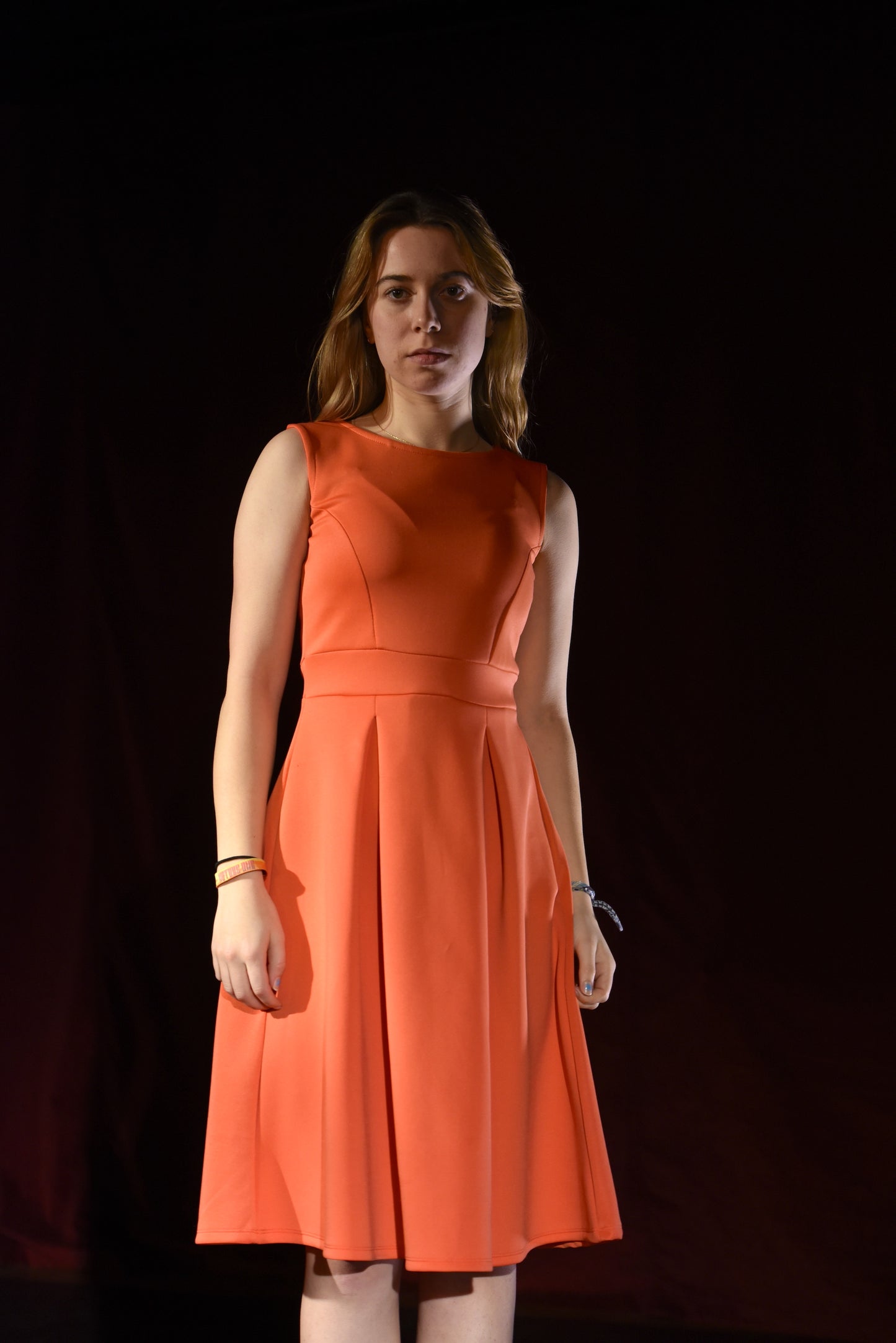 Kleid - Orangenes Kleid - W090