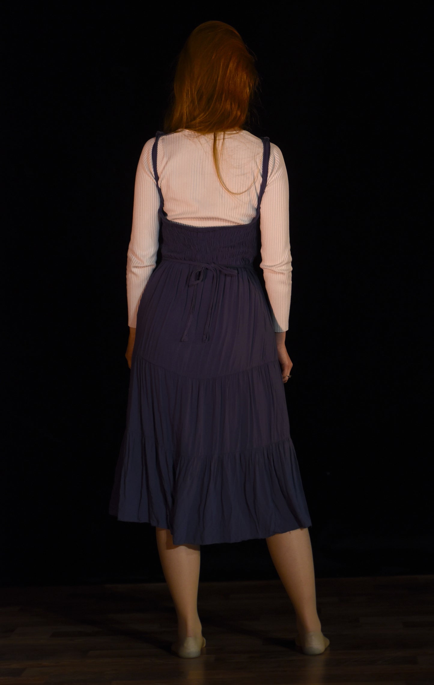 Kleid - Blaues Volantkleid - W102