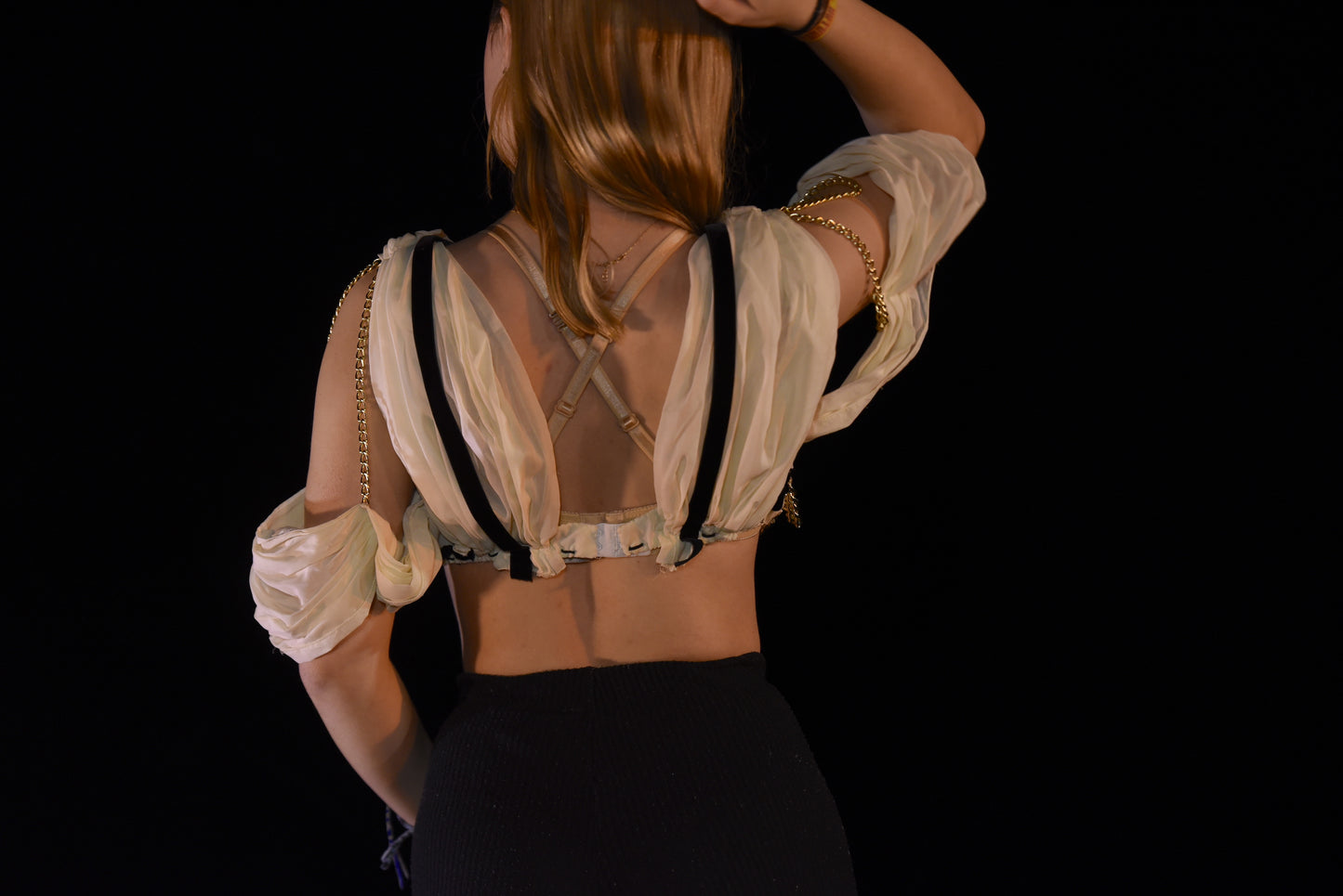 Top - Croptop mit Ketten - W115