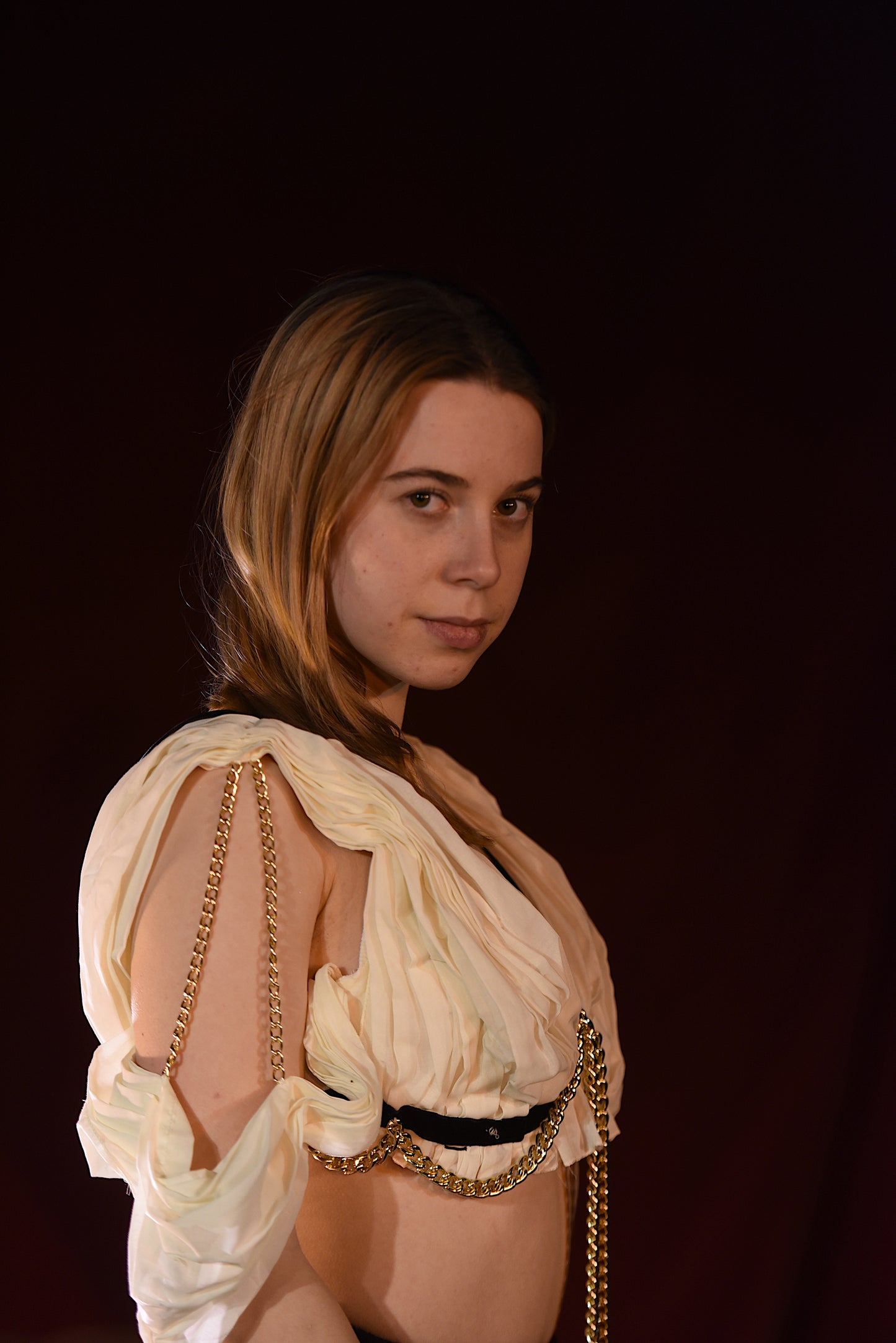 Top - Croptop mit Ketten - W115