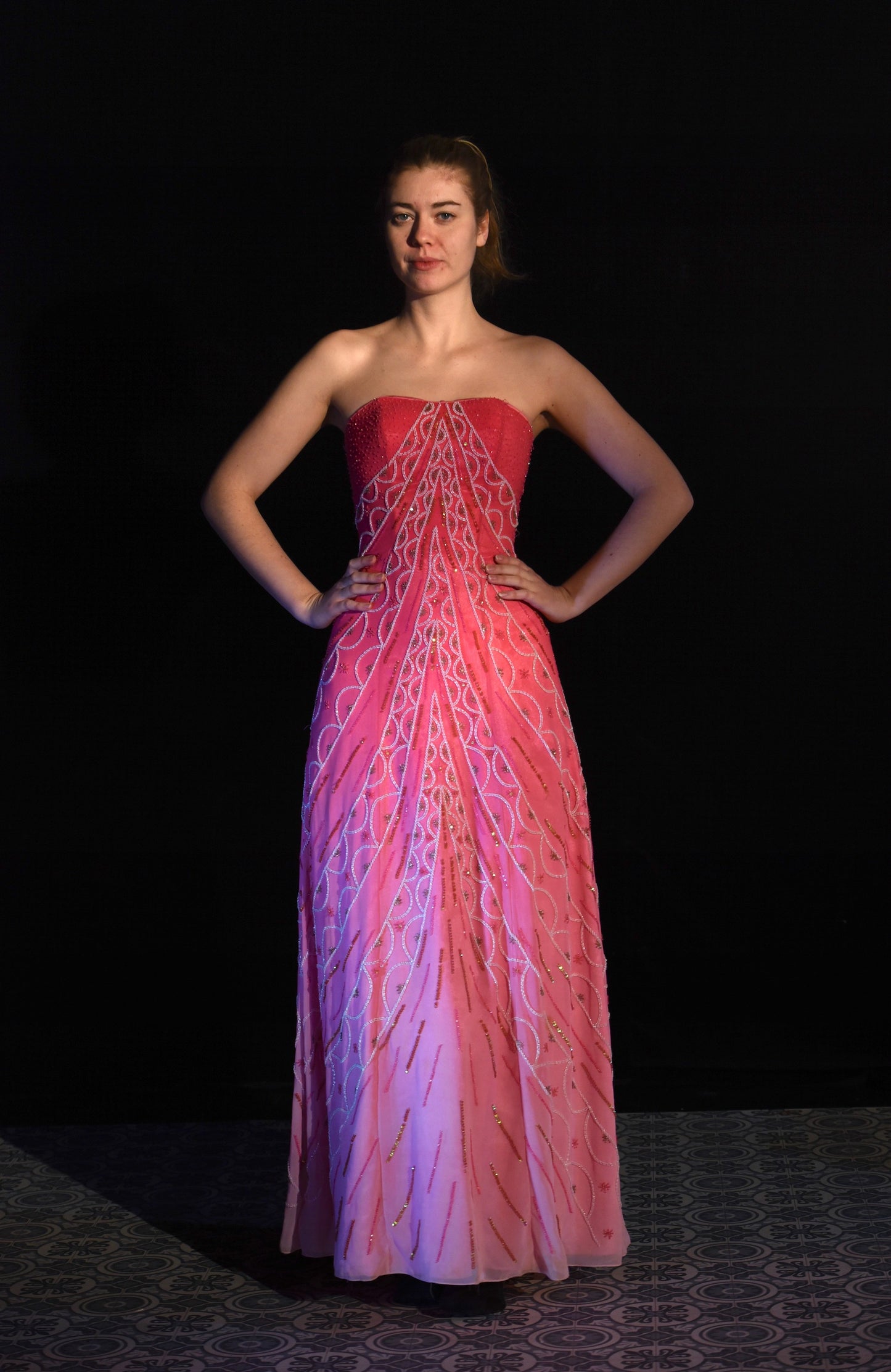 Kleid - Pinkes Ballkleid - W086