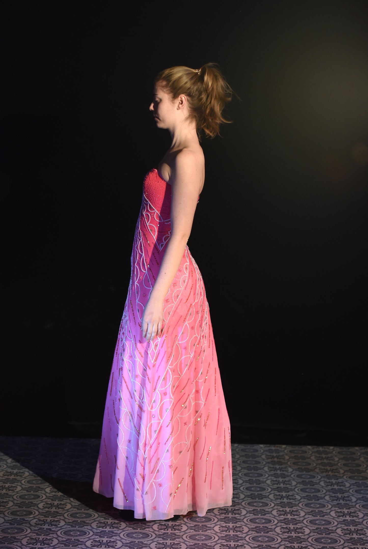 Kleid - Pinkes Ballkleid - W086