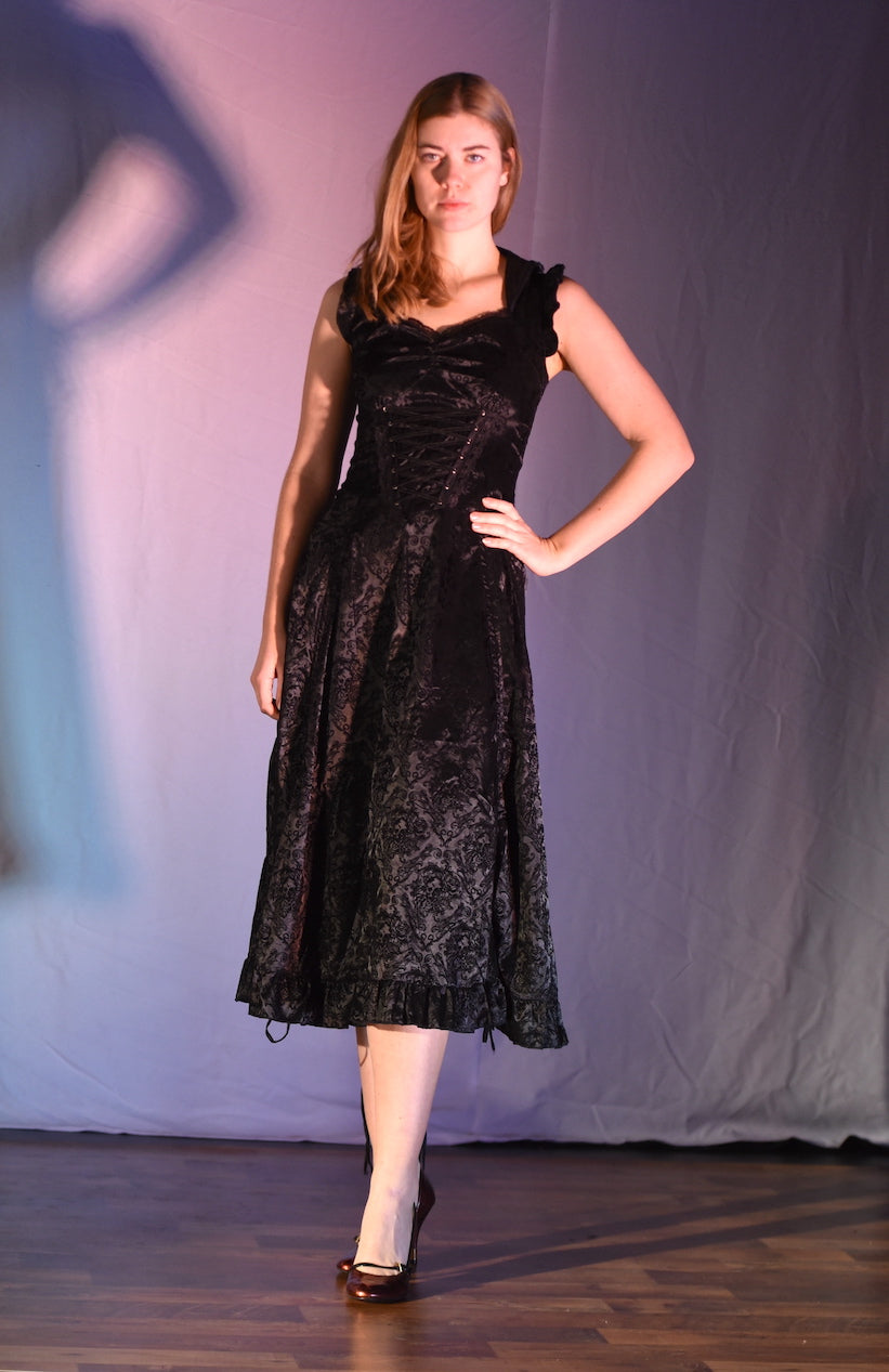 Kleid - Schwarzes Midikleid - W126