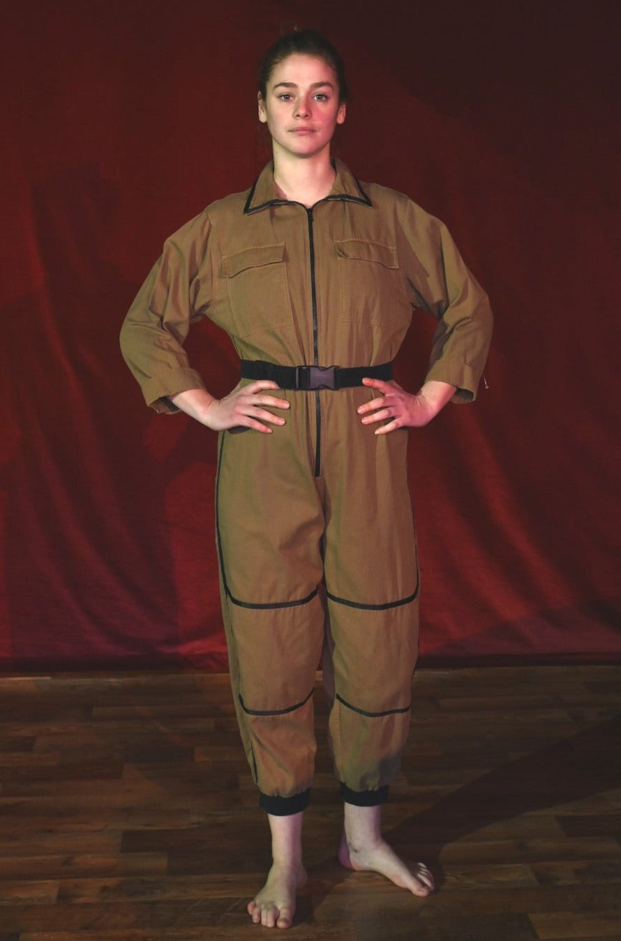 Einteiler - Khakifarbener Boilersuit - W307