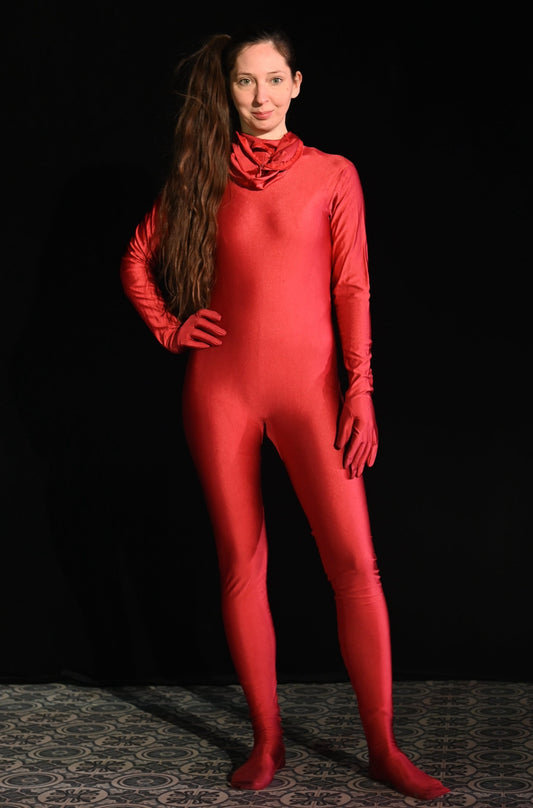 Kostüm - Body rot mit Kapuze - W281