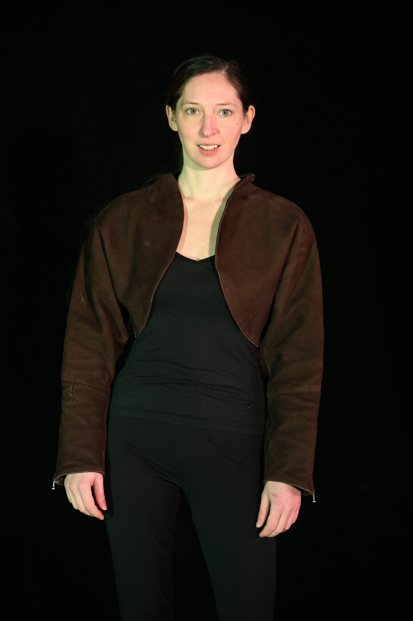 Jacke - Bolero aus Nubuk-Leder - W195