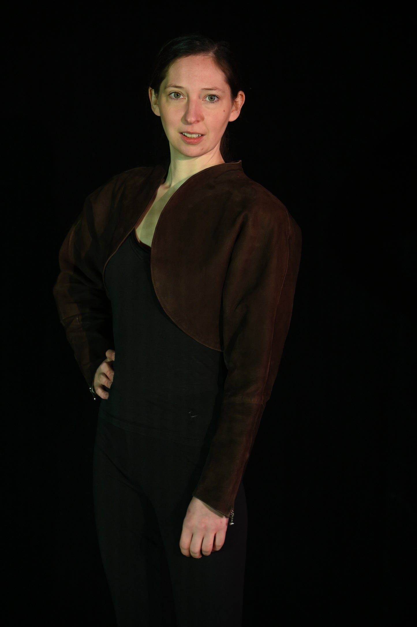 Jacke - Bolero aus Nubuk-Leder - W195