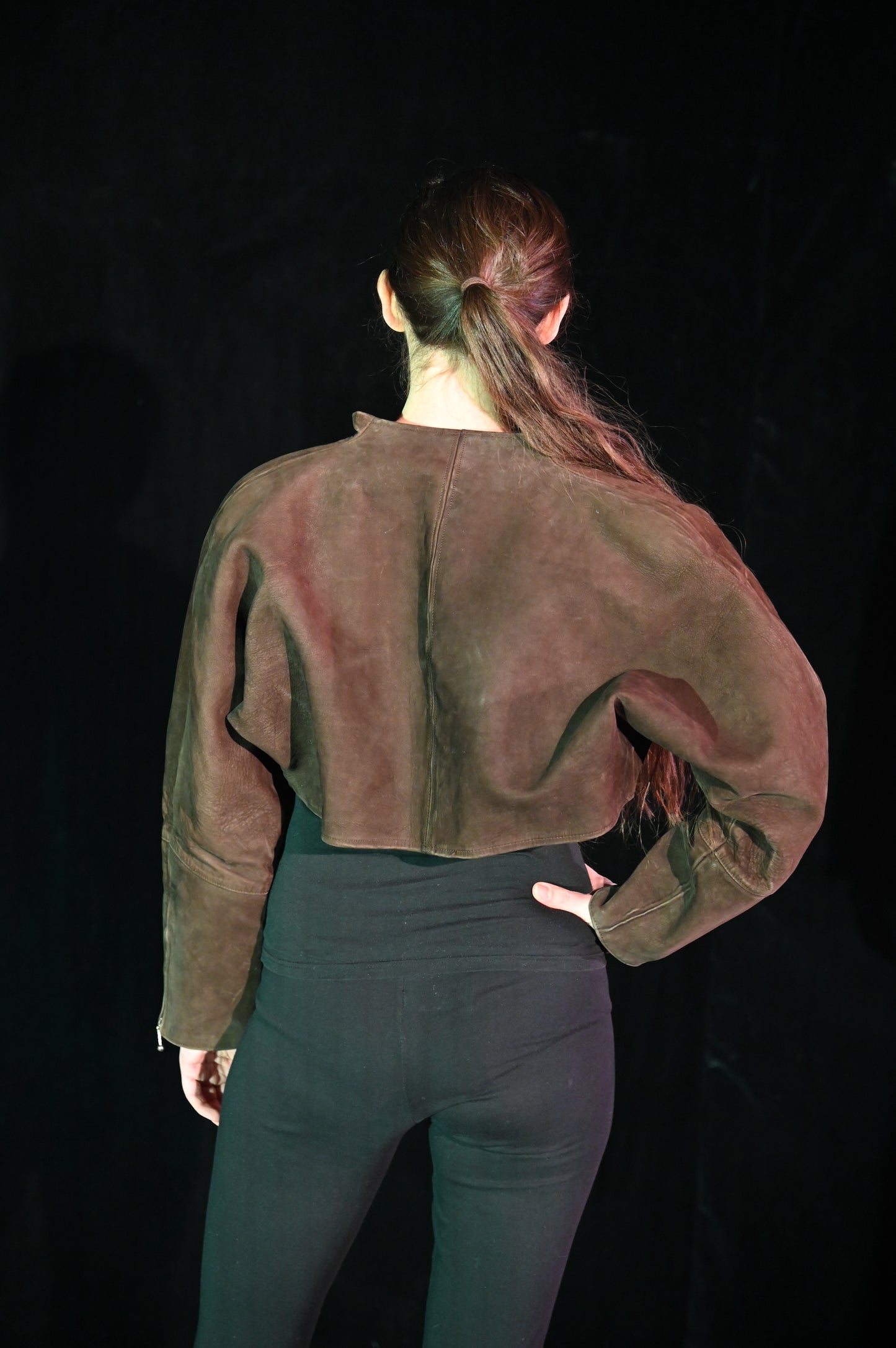 Jacke - Bolero aus Nubuk-Leder - W195