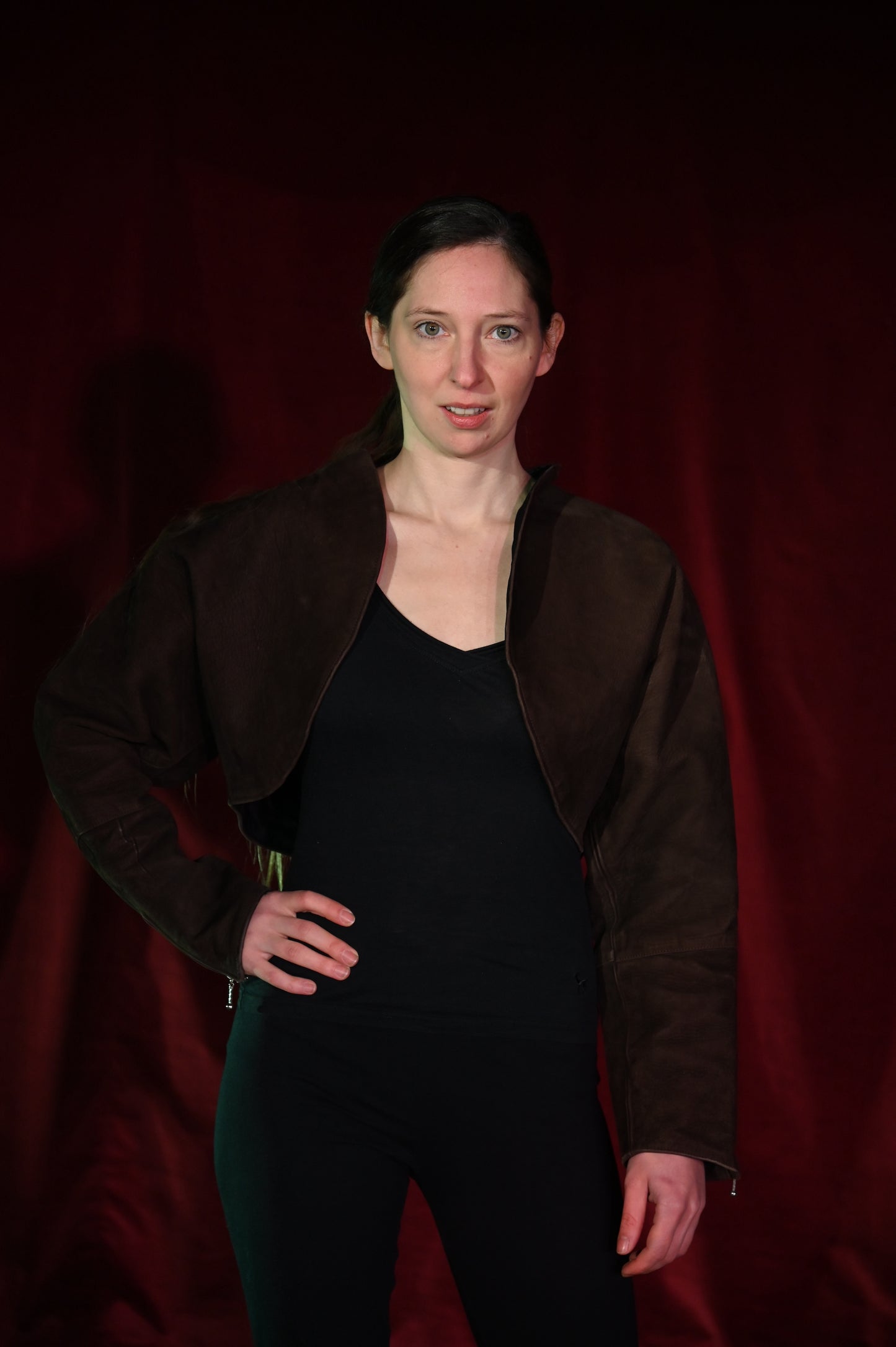 Jacke - Bolero aus Nubuk-Leder - W195