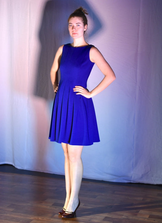 Kleid - Blaues kurzes Kleid - W143